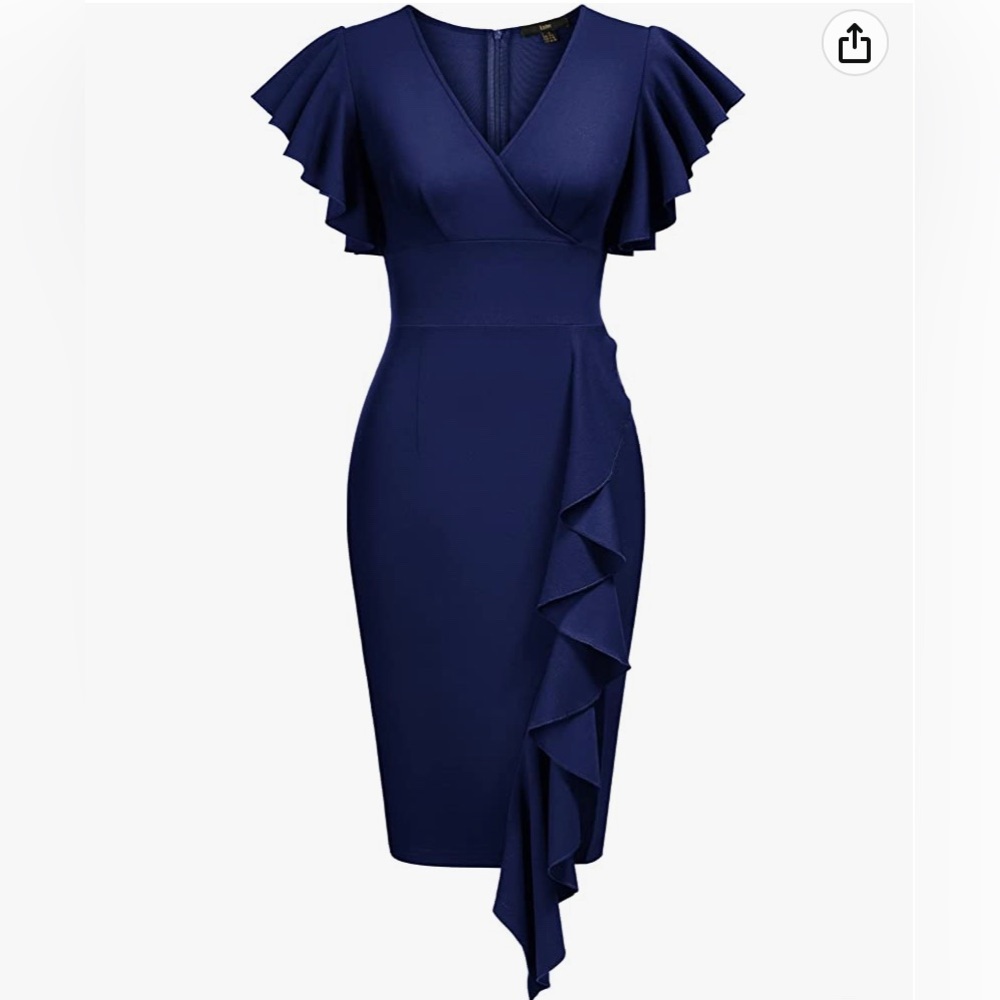 Navy blue ruffle dress
